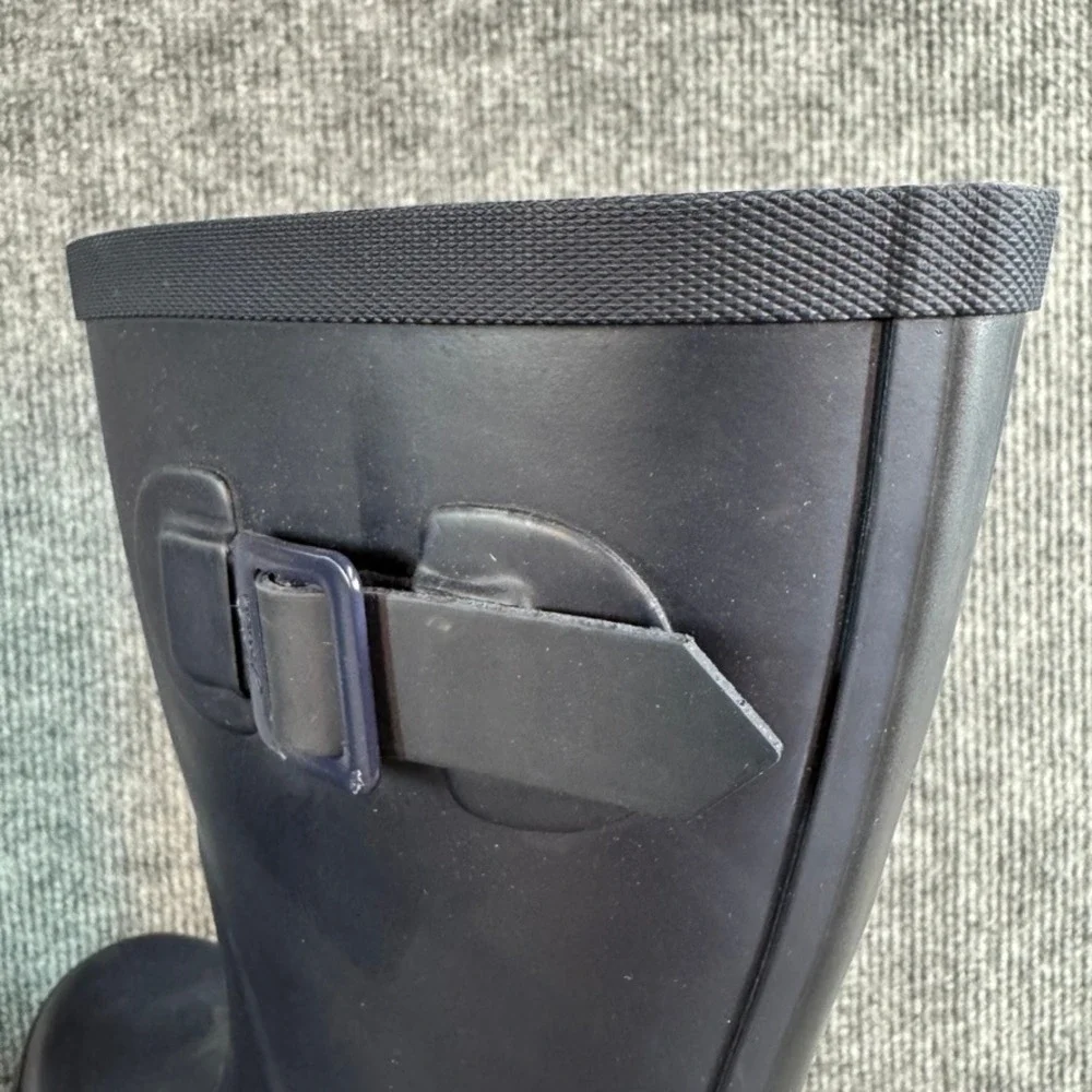 Joules Molly Welly Navy Blue Rainbow Stripe Mid Height Rain Boots Womens 5